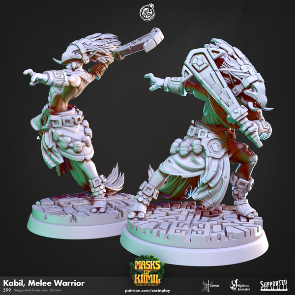 Kabil, Melee Warrior, Cast N Play, Masks of Kiimil