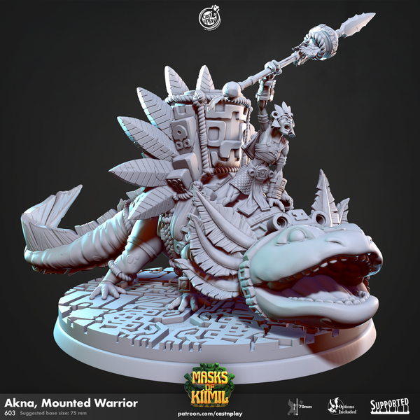 Akna, Mounted Warrior, Cast N Play, Masks of Kiimil