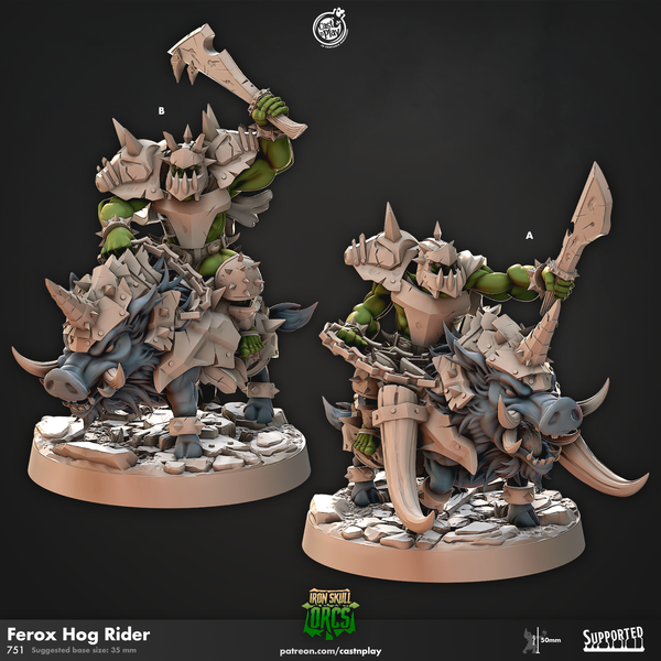Ferox Hog Rider, Cast N Play, Iron Skull Orcs