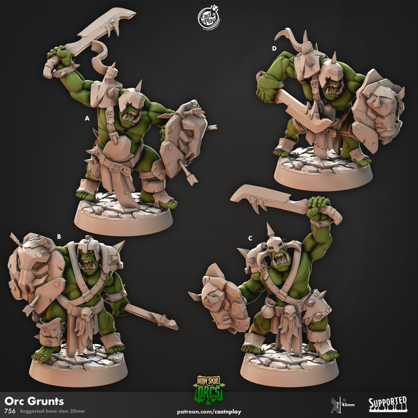 Orc Grunts, Cast N Play, Iron Skull Orcs