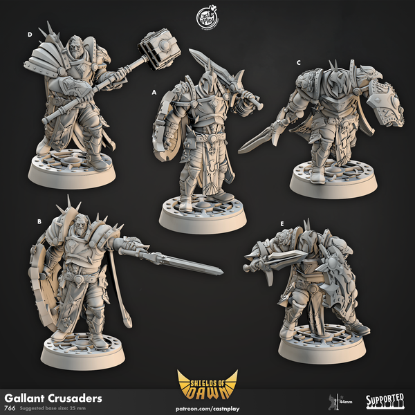 Gallant Crusaders, Cast N Play, Shields of Dawn