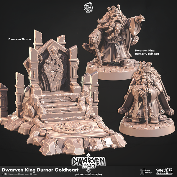 Dwarven King Durnar Goldheart, Mountain Throne Sovereign, Cast N Play, Dwarven Legacy