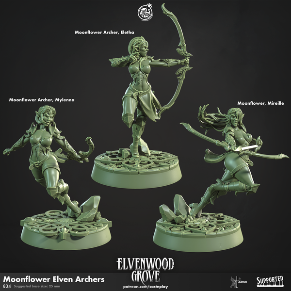 Moonflower Elven Archers, Cast N Play, Elvenwood Grove