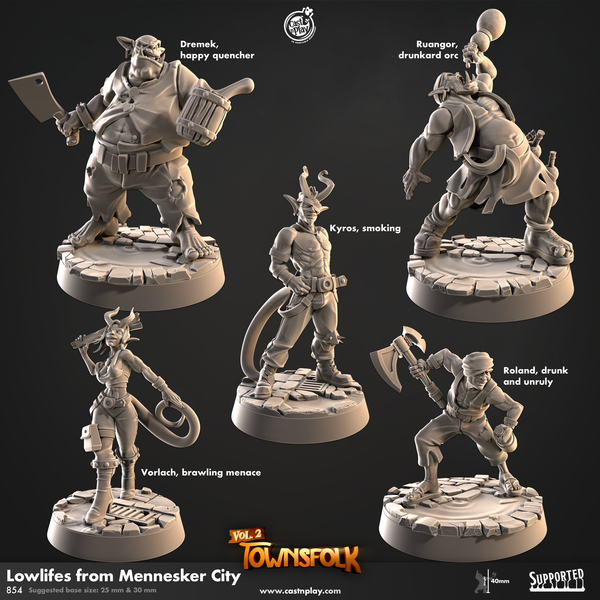 Lowlifes from Mennesker City, Cast N Play, Townsfolk Vol. 2