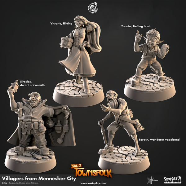 Villagers from Mennesker City, Cast N Play, Townsfolk Vol. 2