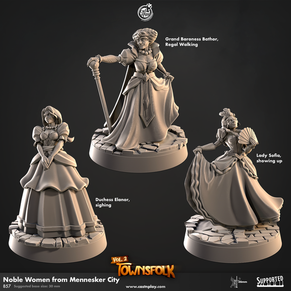 Noble Women from Mennesker City, Cast N Play, Townsfolk Vol. 2