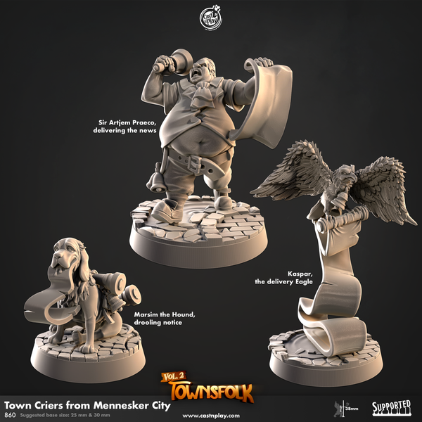 Town Criers from Mennesker City, Cast N Play, Townsfolk Vol. 2