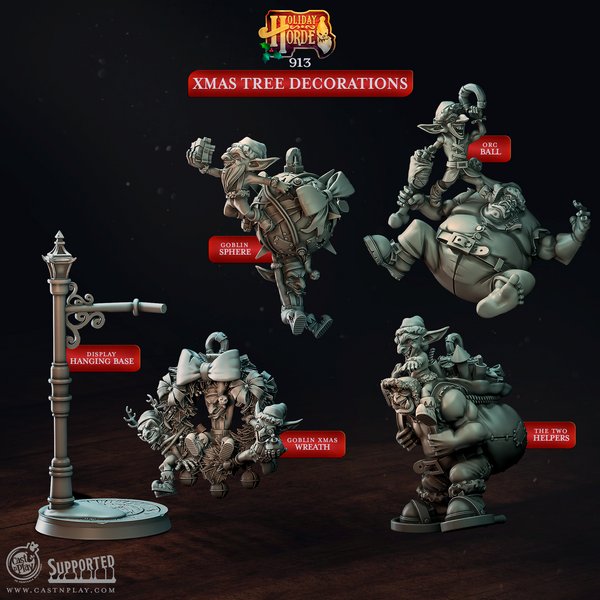 Tree Decorations, Cast N Play, Holiday Horde