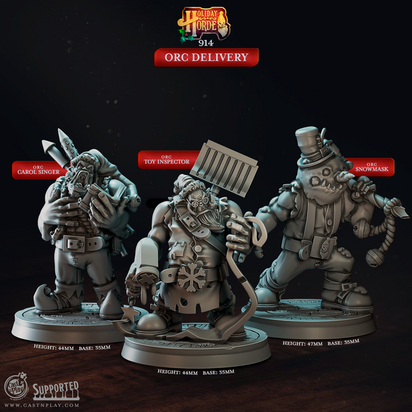 Orc Delivery, Cast N Play, Holiday Horde