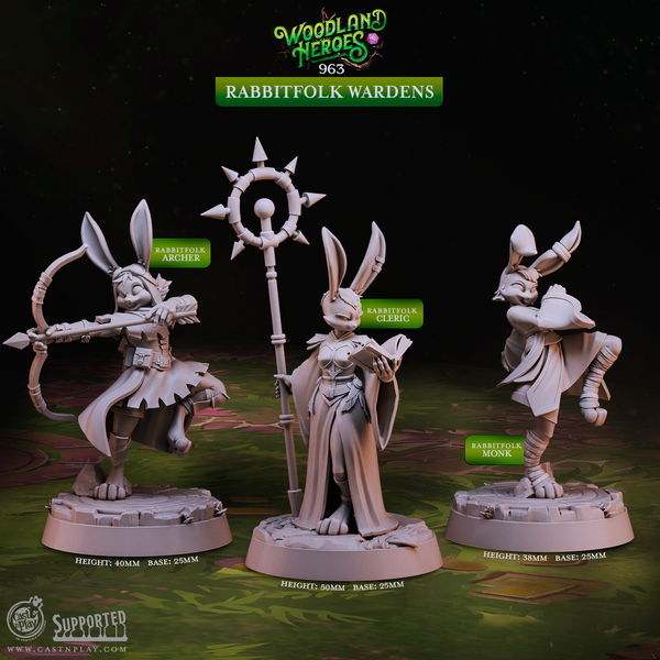 Rabbitfolk Wardens, Cast N Play, Woodland Heroes