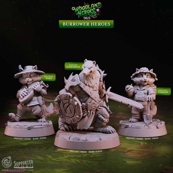 Burrower Heroes, Cast N Play, Woodland Heroes