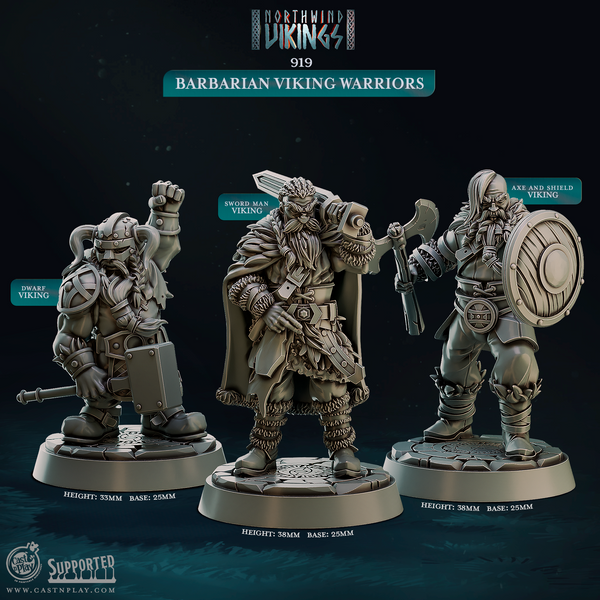 Barbarian Viking Warriors, Cast N Play, Northwind Vikings
