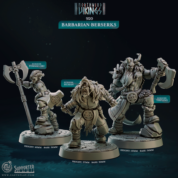 Barbarian Beerserks, Cast N Play, Northwind Vikings