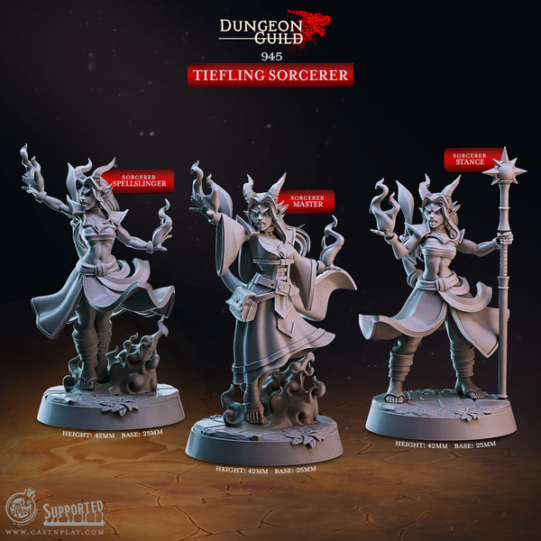 Tiefling Sorcerer, Cast N Play, Dungeon Guild