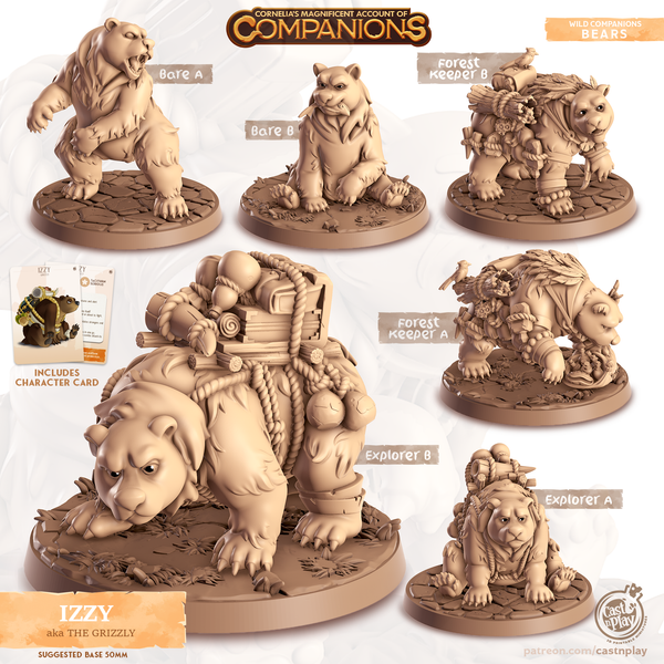 Izzy the Grizzly, Cornelia's Companions, Cast N Play