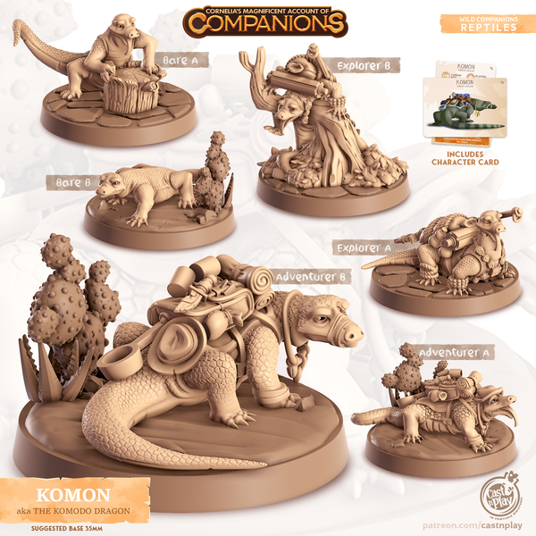 Komon the Komodo Dragon, Cornelia's Companions, Cast N Play