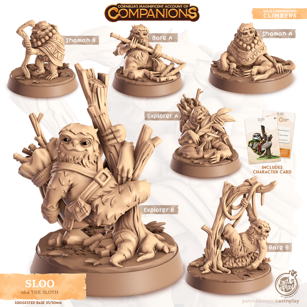 Sloo the Sloth, Cornelia's Companions, Cast N Play