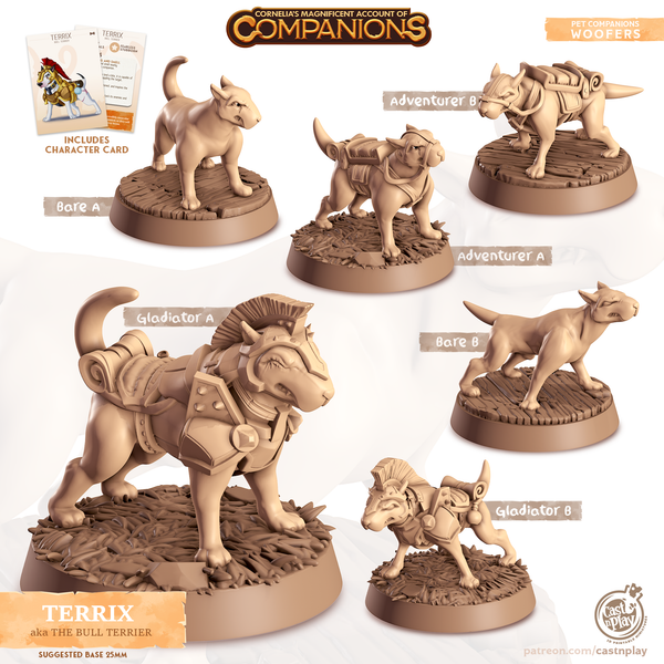 Terrix the Bull Terrier, Cornelia's Companions, Cast N Play