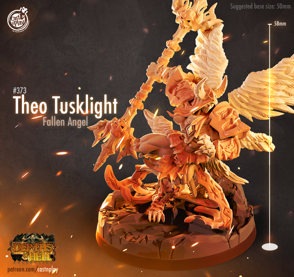 Tabletop Miniatures Riggath (375) | Skeleton selling Demon from the Depths of Hell Collection | D&D Miniatures | 3d Miniatures | Cast N Play